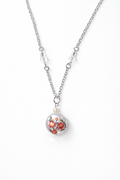 Floral Pearly Silver chain Necklace