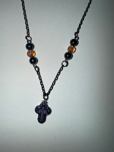 Beaded cross necklace