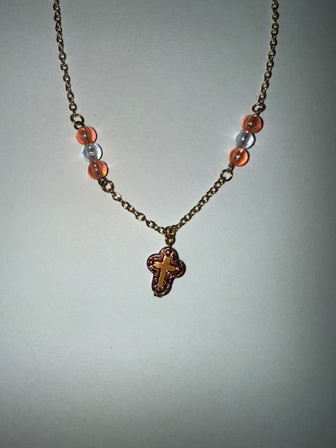 Beaded cross necklace